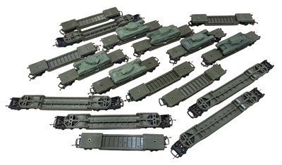 Lot 75 - A collection of Triang 00 gauge bogie wells, 6...