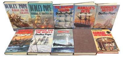 Lot 820 - DUDLEY POPE: 10 various hardback titles