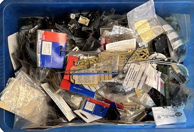 Lot 94 - A large box of model railway parts, building...