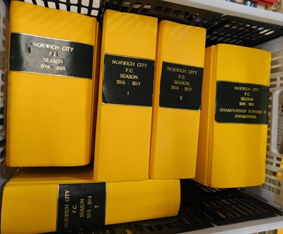 Lot 466 - Three boxes: 14 uniformly bound Norwich City...