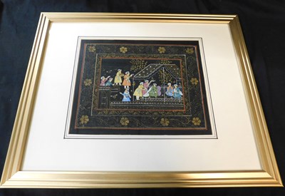 Lot 487 - Two Persian watercolour pictures, date unknown,...