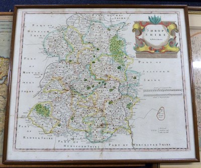 Lot 491 - ROBERT MORDEN: SHROPSHIRE, engraved hand...