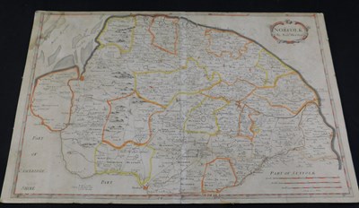 Lot 497 - ROBERT MORDEN: NORFOLK, engraved hand coloured...