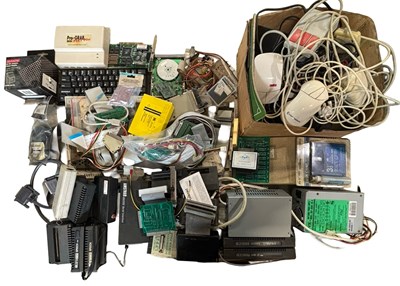 Lot 475 - A large box of various motherboards, cables,...
