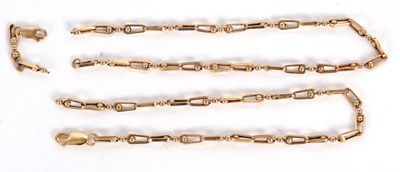 Lot 169 - A 9ct necklace, the fancy link necklace, with...