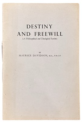 Lot 879 - Destiny and freewill. (A philosophical and...