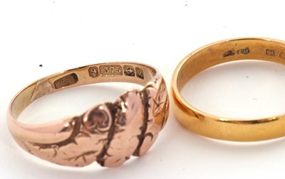 Lot 77 - A 22ct wedding band, (hallmark worn), size P,...
