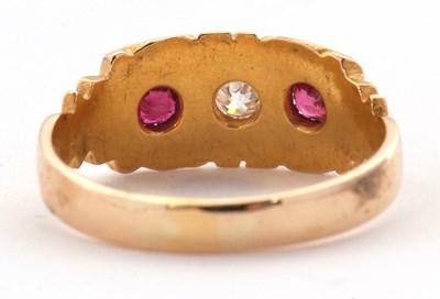 Lot 16 - A late Victorian 18ct ruby and diamond ring,...