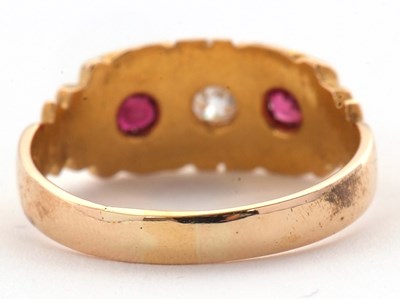 Lot 16 - A late Victorian 18ct ruby and diamond ring,...