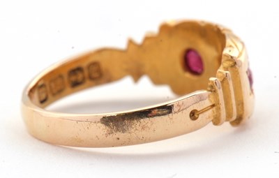 Lot 16 - A late Victorian 18ct ruby and diamond ring,...
