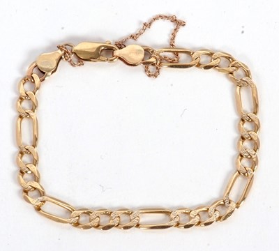 Lot 157 - A curblink bracelet, with textured detail to...