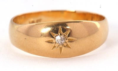 Lot 57 - A single stone diamond ring, with a gypsy set...