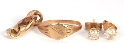 Lot 113 - A mixed lot: to include a pair of diamond...