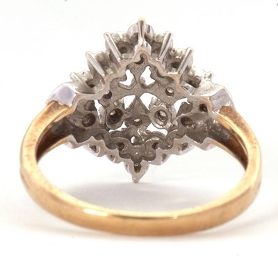Lot 15 - A 9ct diamond cluster ring, the frame set with...