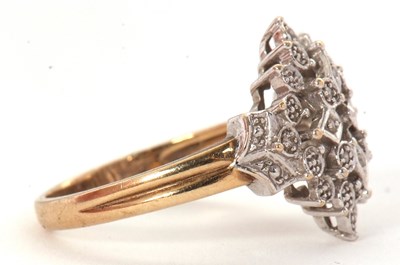 Lot 15 - A 9ct diamond cluster ring, the frame set with...
