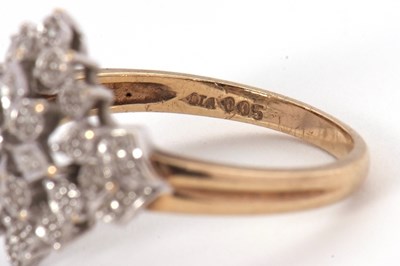 Lot 15 - A 9ct diamond cluster ring, the frame set with...