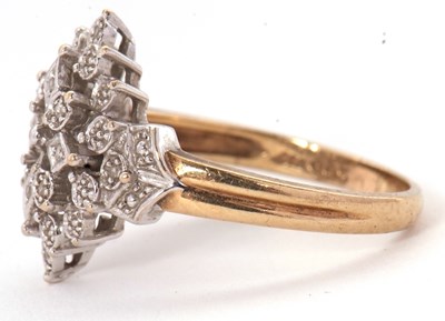 Lot 15 - A 9ct diamond cluster ring, the frame set with...