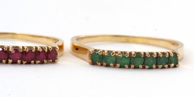 Lot 10 - A 14K interchangeable gemset ring, the two row...