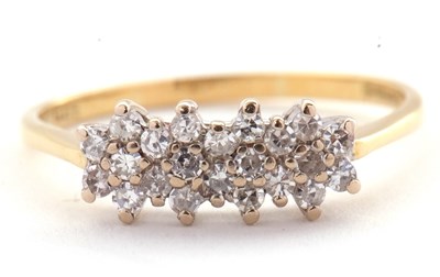 Lot 34 - An 18ct diamond ring, set with single cut...