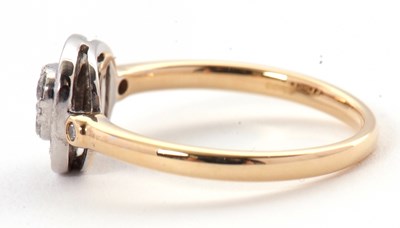 Lot 36 - An 18ct diamond ring, the central panel set...