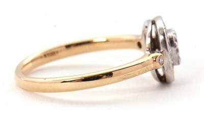 Lot 36 - An 18ct diamond ring, the central panel set...