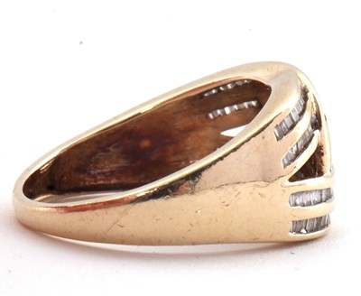 Lot 49 - A 9ct diamond crossover ring, the knot style...