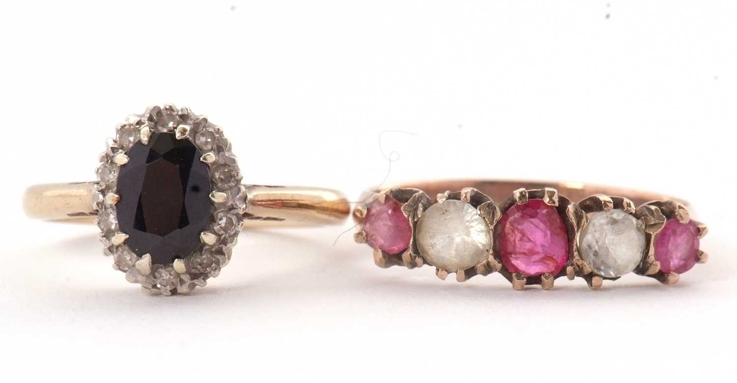 Lot 75 - Two gemset rings: to include a 9ct sapphire...