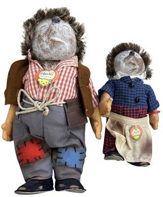 Lot 240 - A pair of vintage Steiff hedgehogs, Mecki and...