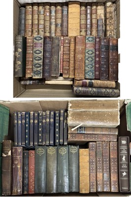 Lot 805 - TWO BOXES: Various antiquarian and leather...