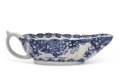 Lot 64 - A very rare Lowestoft porcelain sauce boat...