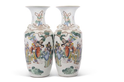 Lot 223 - Two Chinese porcelain floor vases, early 20th...