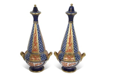 Lot 56 - A pair of McIntyre vases with an Aurelian ware...