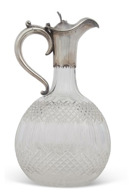 Lot 207 - A Victorian crystal cut glass claret jug,...