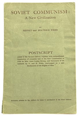 Lot 1131 - SOVIET COMMUNISM SIGNED. POSTSCRIPT - Sidney...