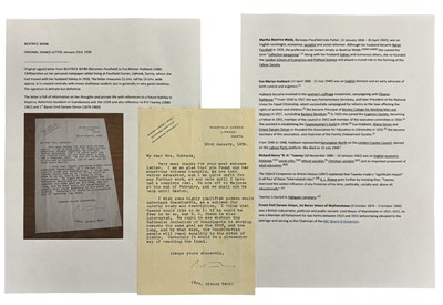 Lot 962 - WOMEN’S SUFFRAGE INTEREST. BEATRICE WEBB...