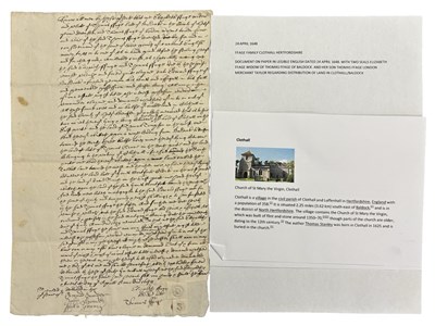 Lot 1016 - MANUSCRIPT DOCUMENT 1648. Ffage Family...