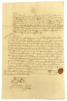 Lot 1000 - 1697 MANUSCRIPT DOCUMENTS. Three Documents one...