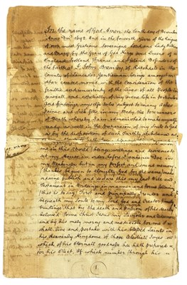 Lot 1018 - 1692 MANUSCRIPT 12pp. SPOTLAND. Rochdale. JOHN...