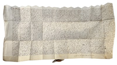 Lot 997 - ELIZABETHAN DOCUMENT 1588. Vellum, Feoffment...