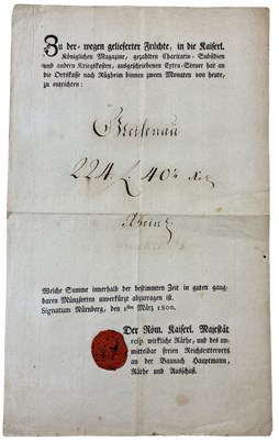 Lot 987 - NAPOLEONIC ERA ROMAN EMPIRE DOCUMENT 1800....