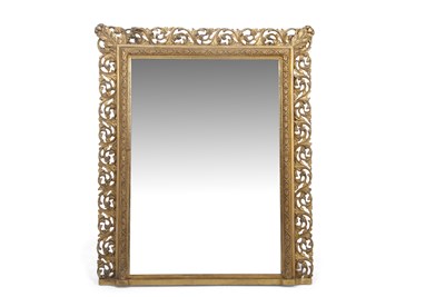 Lot 332 - A 19th Century overmantel mirror with pierced...