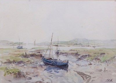 Lot 610 - Jack Cox (1914-2007), Boats in an estuary,...