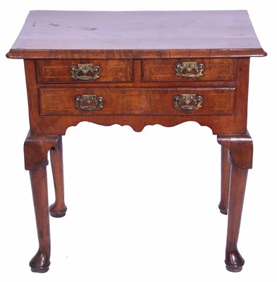 Lot 250 - 18th Century and later Walnut lowboy with...