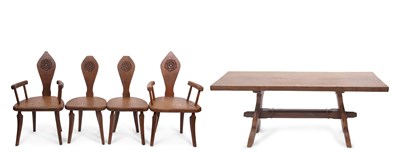 Lot 489 - Jack Grimble, oak refectory dining table, the...