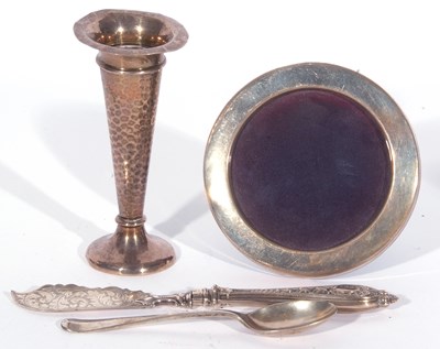 Lot 64 - Mixed Lot: Edward VII silver trumpet vase of...
