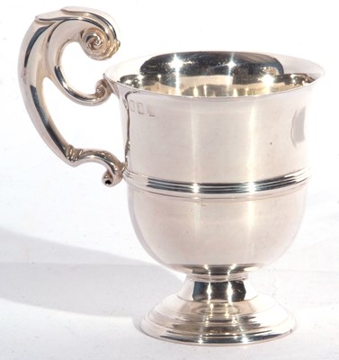 Lot 98 - Irish silver mug, the body with tapered sides,...