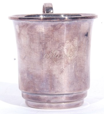 Lot 105 - Elizabeth II silver mug of plain polished...