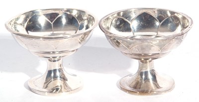 Lot 122 - Pair of George V silver pedestal dishes, the...