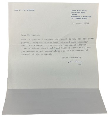 Lot 1107 - Typed ALS, signed by John [I. M] Stewart,...