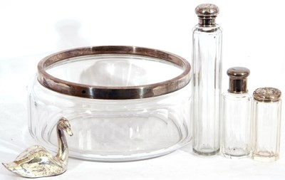 Lot 125 - Mixed Lot: glass fruit bowl with hallmarked...